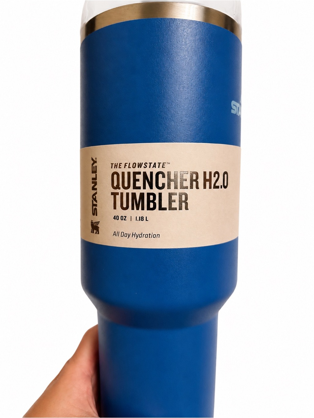 Stanley Quencher H2.0 FlowState Tumbler 40 oz Blue NEW in Box w/ Bent Straw